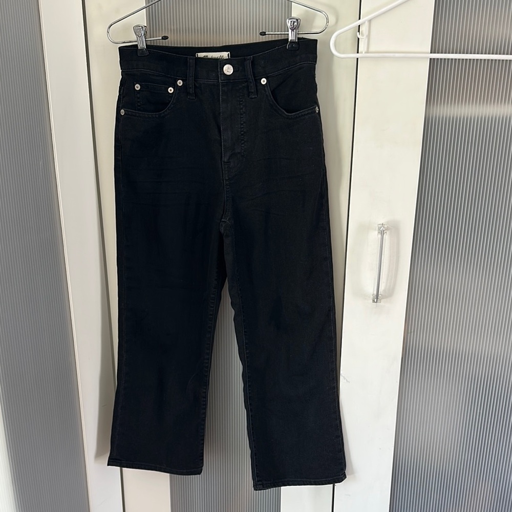 Madewell Black slim Wide-Leg crop Jeans